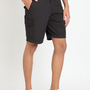 Black Solid Cargo Short