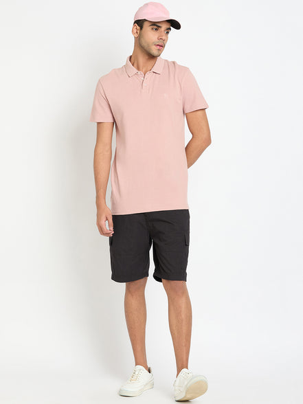 Black Solid Cargo Short