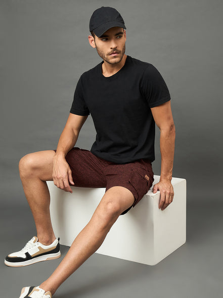 Club York Men Rust Button Cargo Short