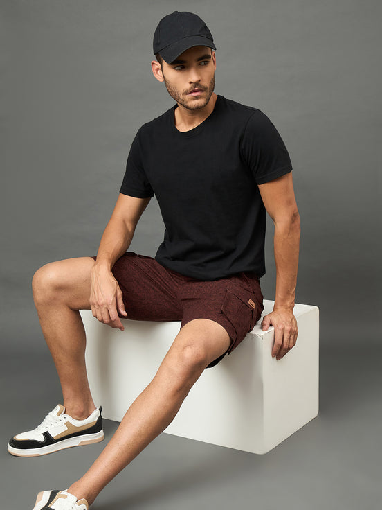 Club York Men Rust Button Cargo Short
