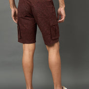 Club York Men Rust Button Cargo Short