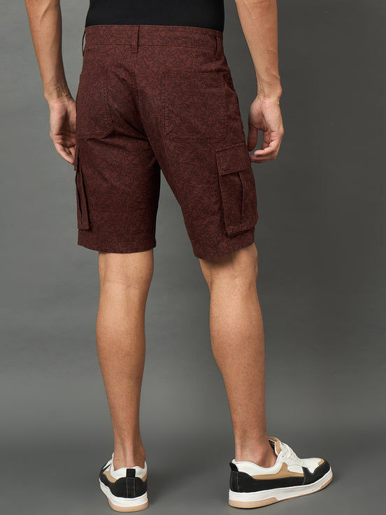 Club York Men Rust Button Cargo Short