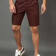 Club York Men Rust Button Cargo Short