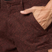 Club York Men Rust Button Cargo Short