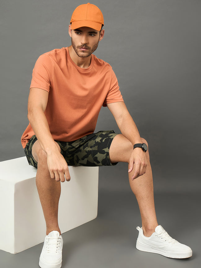 Club York Men Olive Button Cargo Short