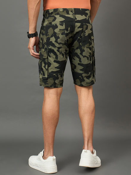 Club York Men Olive Button Cargo Short