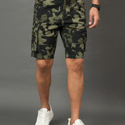 Club York Men Olive Button Cargo Short