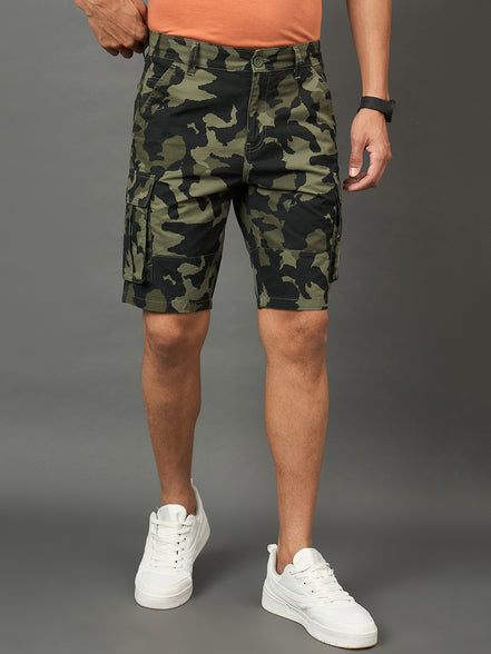 Club York Men Olive Button Cargo Short