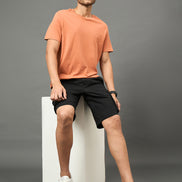 Club York Men Black Button Cargo Short