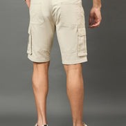 Club York Men Beige Button Cargo Short