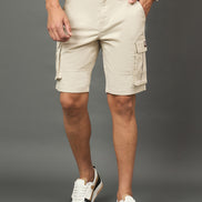 Club York Men Beige Button Cargo Short