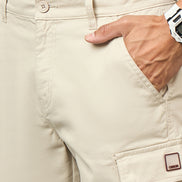 Club York Men Beige Button Cargo Short
