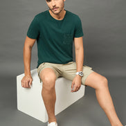 Club York Men Light Green Button Cargo Short