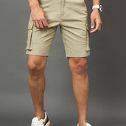 Club York Men Light Green Button Cargo Short