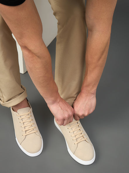 Beige Solid Shoes