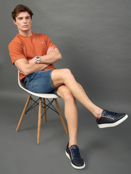 Blue Solid Shoes