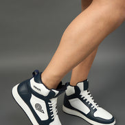 White Blue Solid Shoes