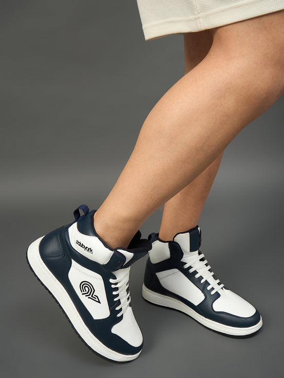 White Blue Solid Shoes