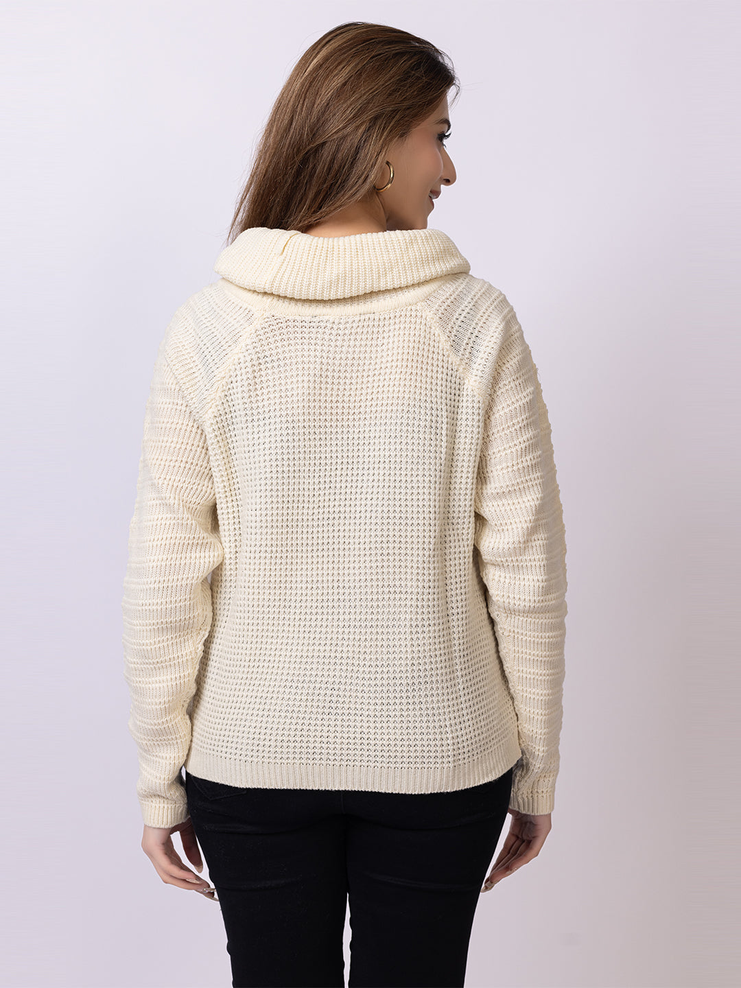 Off White Solid Sweater