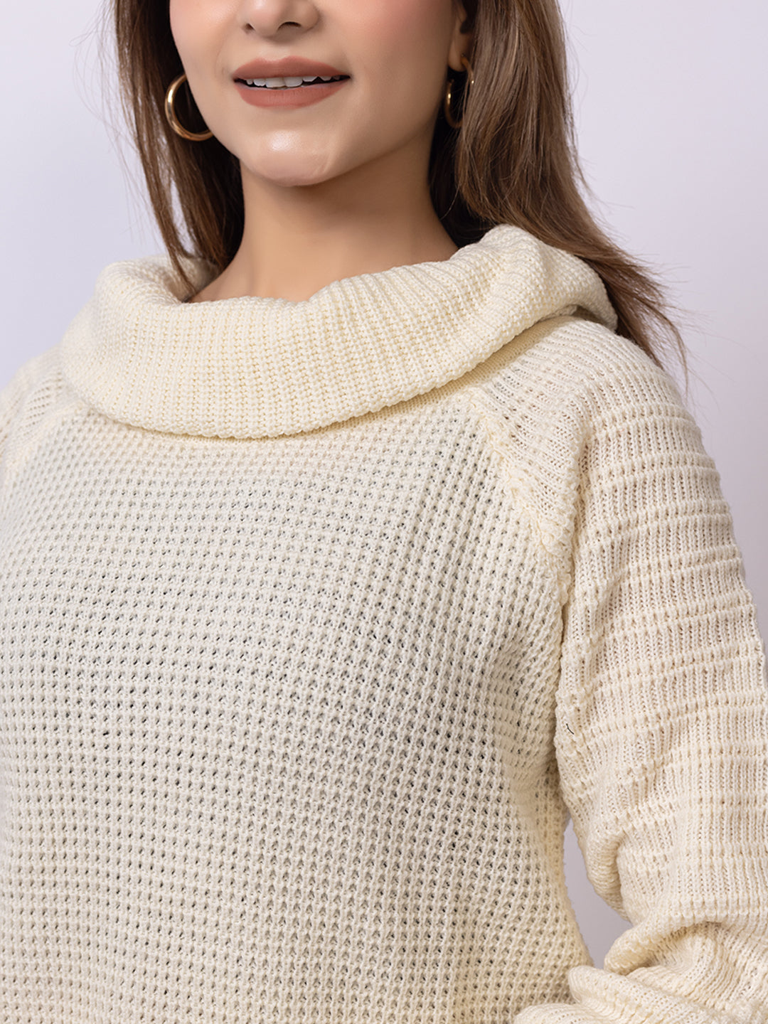 Off White Solid Sweater