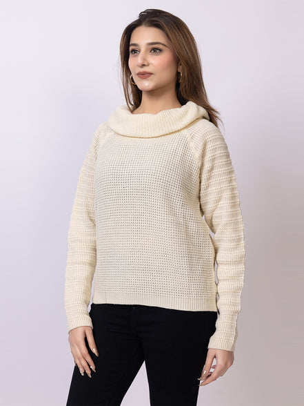 Off White Solid Sweater