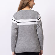 Grey Striper Sweater