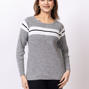 Grey Striper Sweater