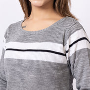 Grey Striper Sweater