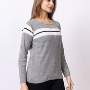Grey Striper Sweater