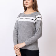 Grey Striper Sweater