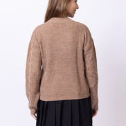 Beige Solid Sweater