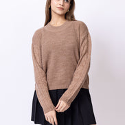 Beige Solid Sweater