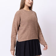 Beige Solid Sweater