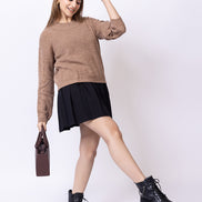 Beige Solid Sweater
