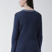 Blue Self Design Pullover