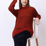 Brown Solid Sweater