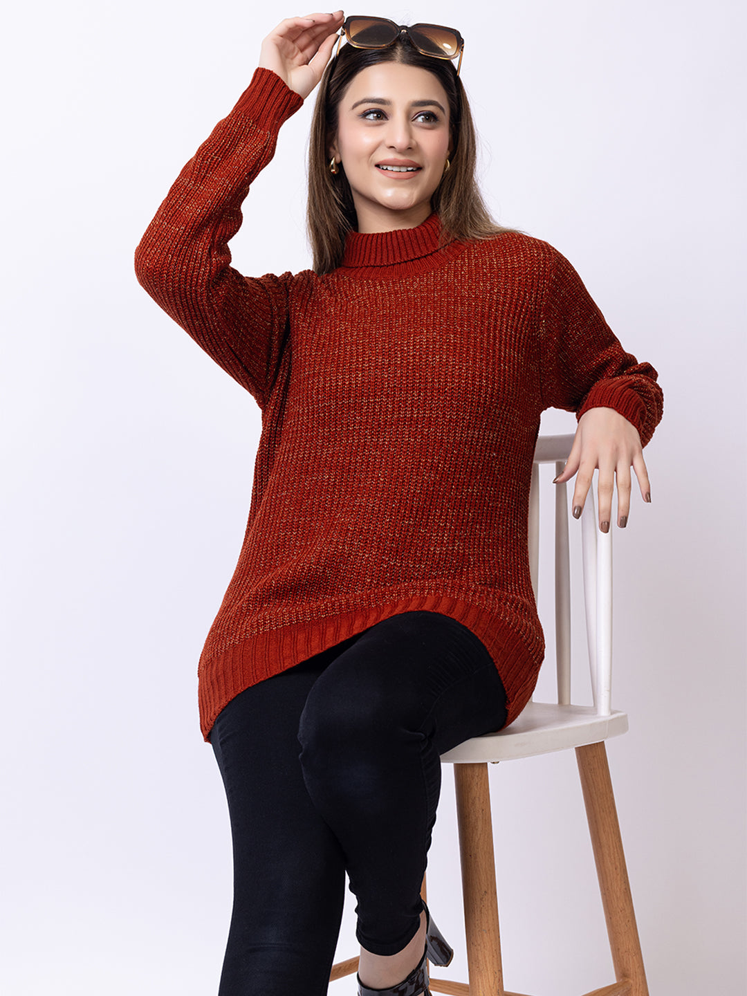 Brown Solid Sweater