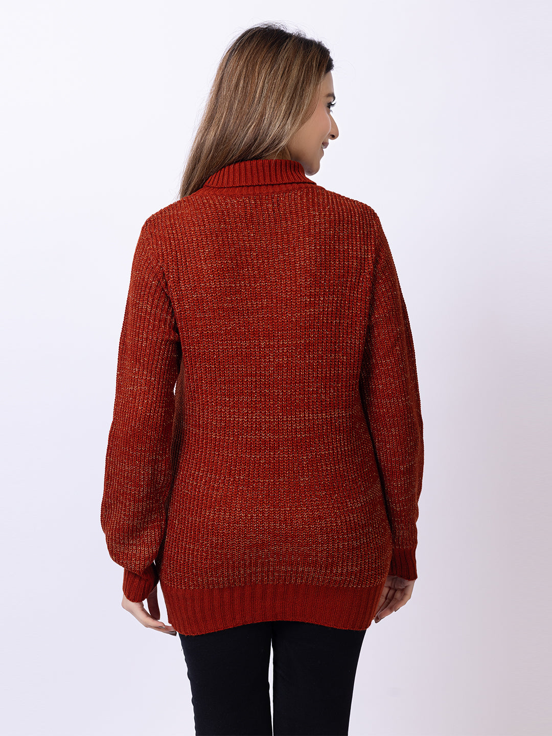 Brown Solid Sweater