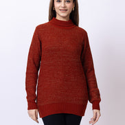 Brown Solid Sweater