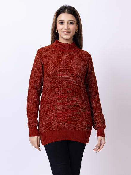 Brown Solid Sweater