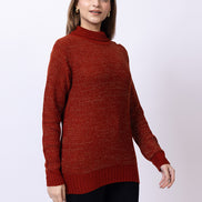 Brown Solid Sweater