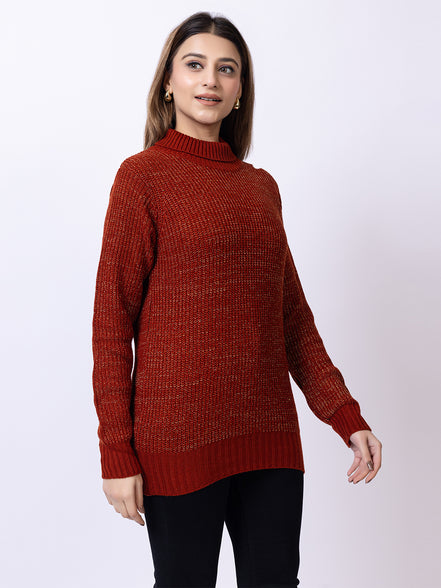 Brown Solid Sweater