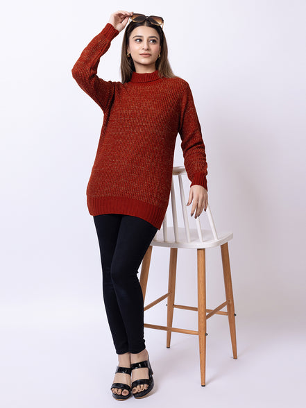Brown Solid Sweater