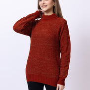Brown Solid Sweater