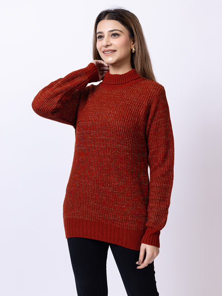 Brown Solid Sweater