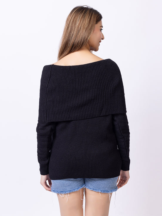Black Solid Sweater