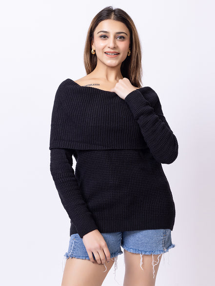 Black Solid Sweater