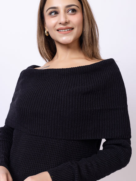 Black Solid Sweater