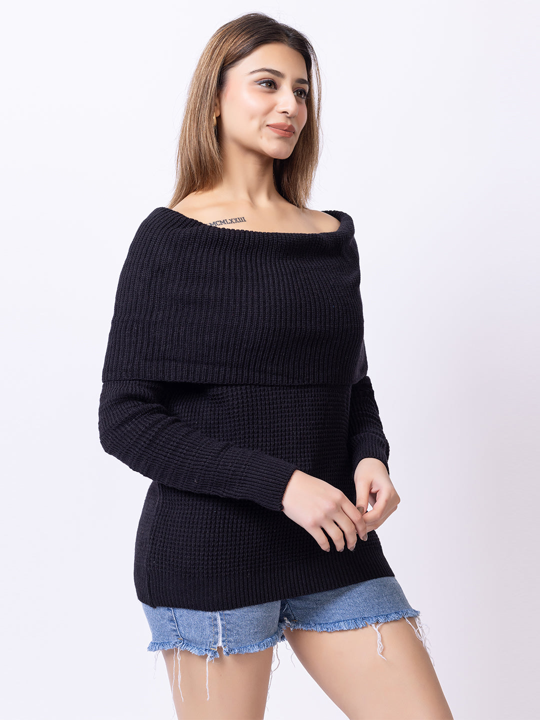 Black Solid Sweater