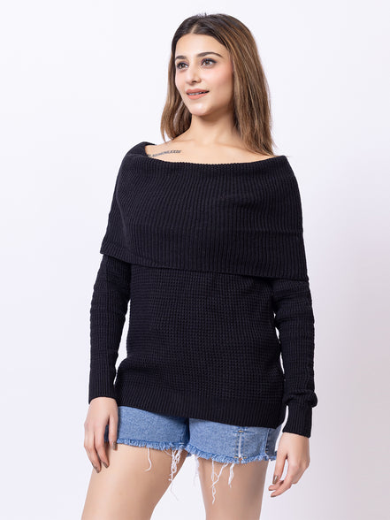 Black Solid Sweater